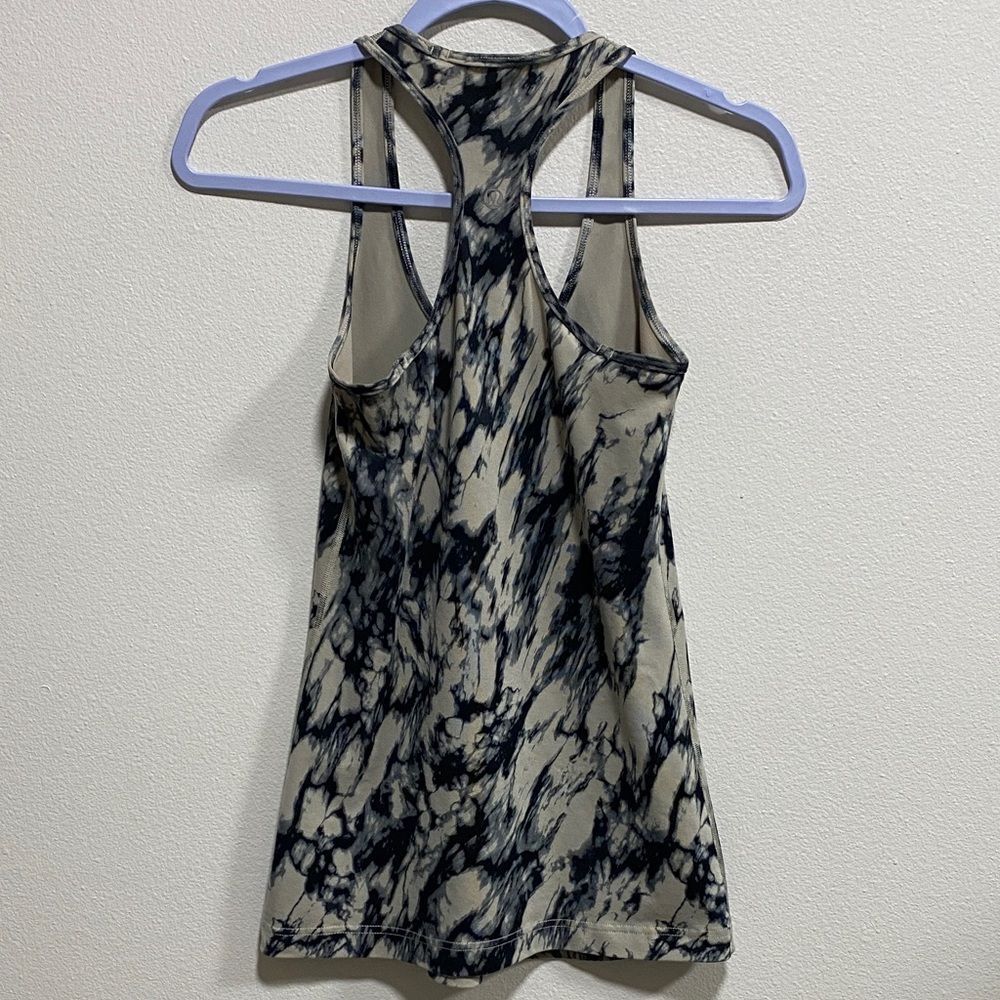Lululemon Cool Racerback Tank Great Granite Black Mojave Tan Size 4 Long Luon - Picture 5 of 11